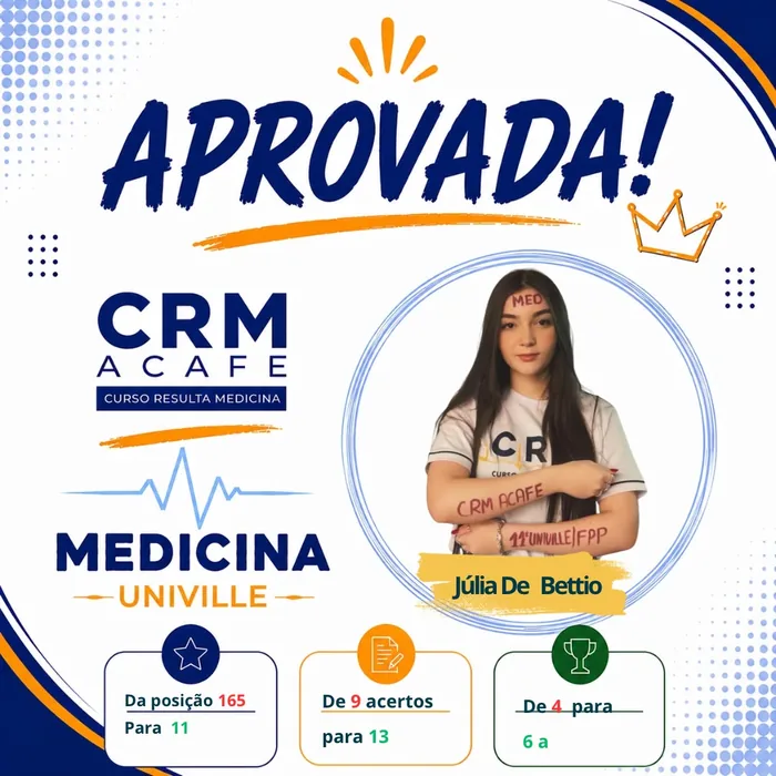 Júlia De Bettio, aprovada em Medicina pela UNIVILLE